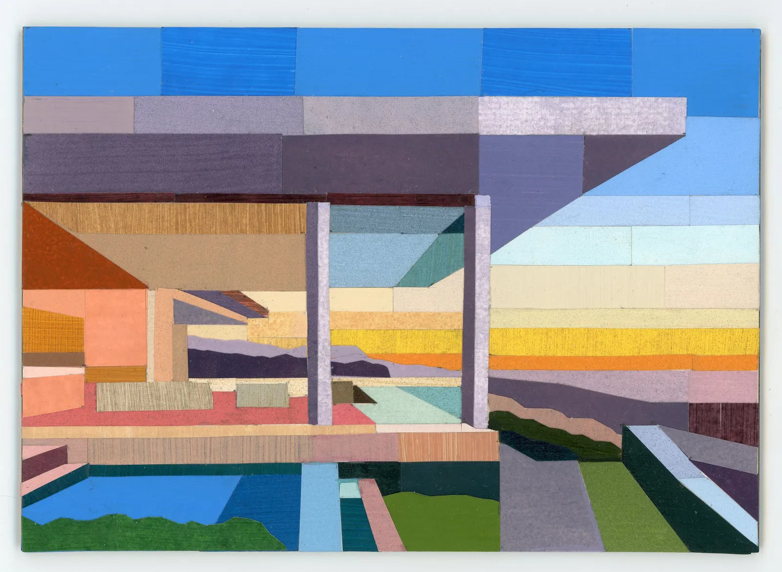 Andy Burgess, California Sunset, Modernist House Collage Series, 2026
