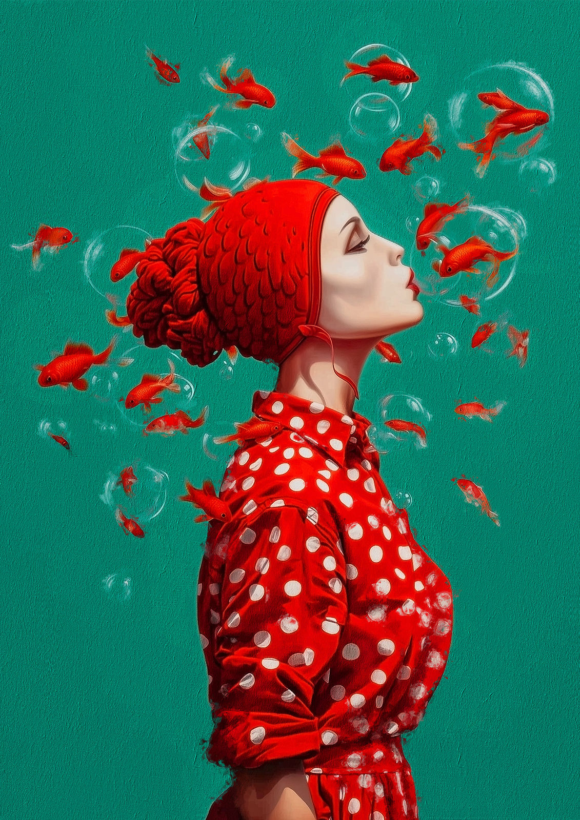 Cristina Schek, Bubbles, The Fish (Waterline Dreams Series), 2025