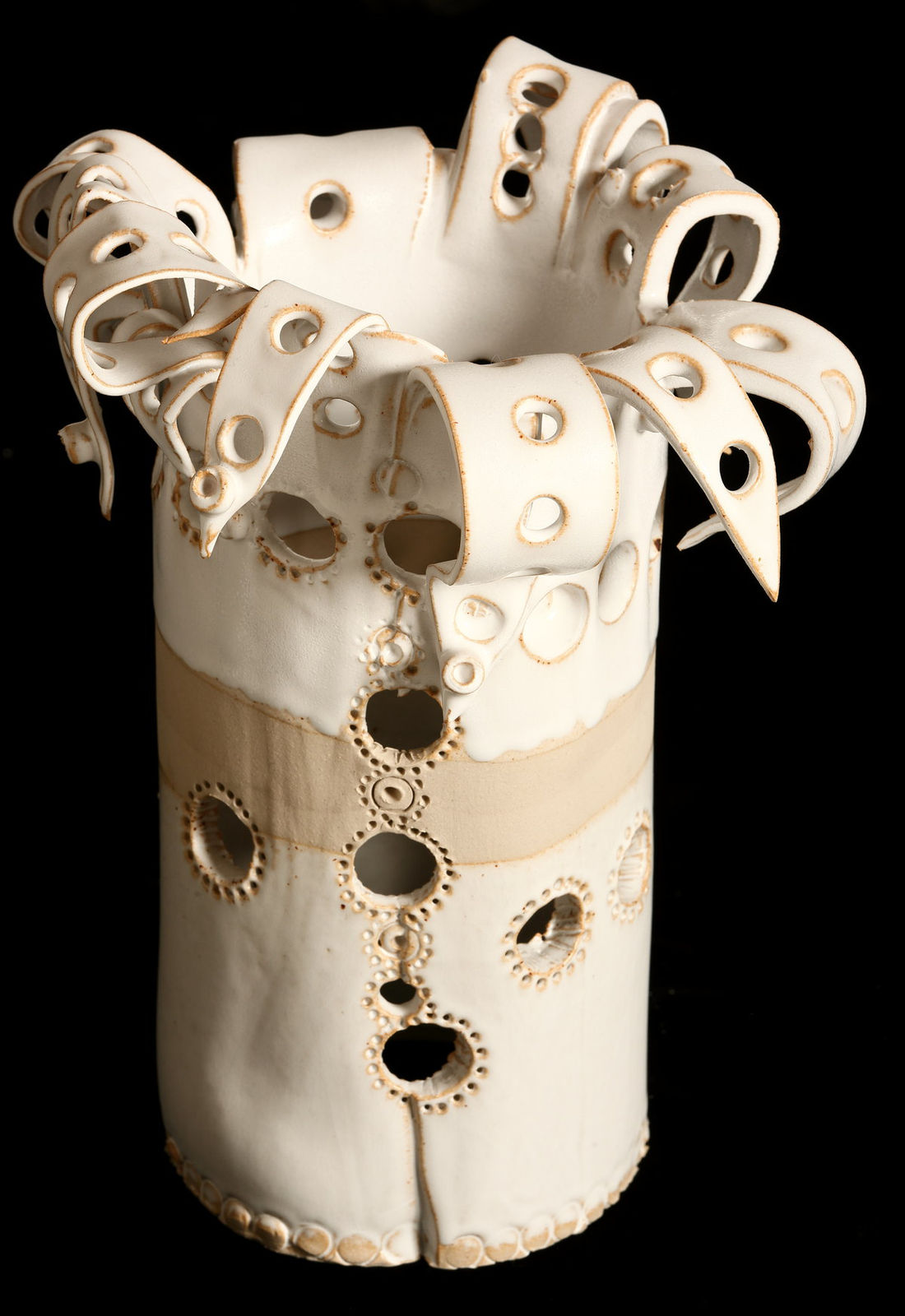 Kate Braine, White and Cream Stoneware Meccano Creature, 2019