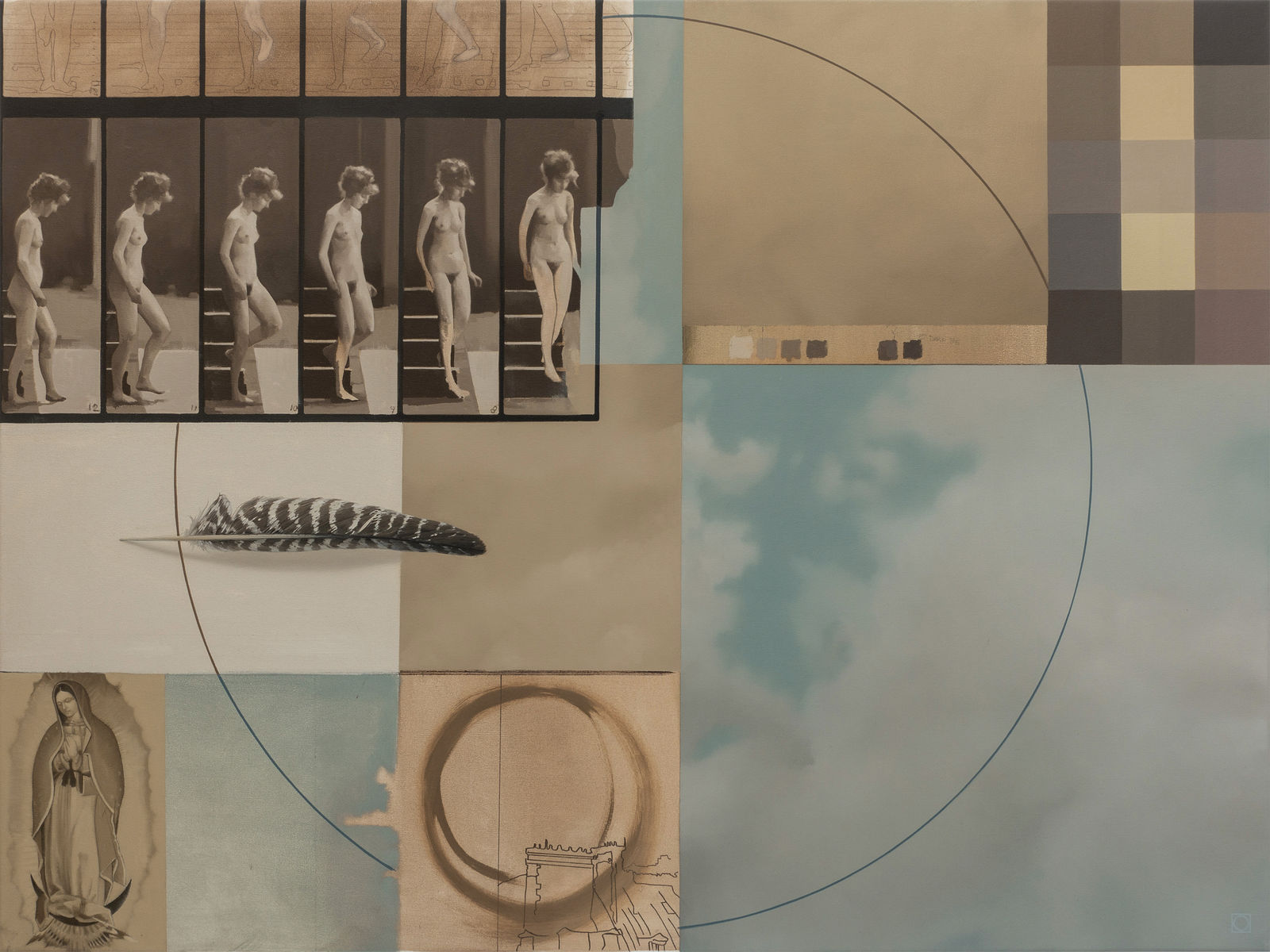 Benjamin M Johnson, Nude Descending A Staircase No. 2 As Reduced To Fifteen Pixels, 2019