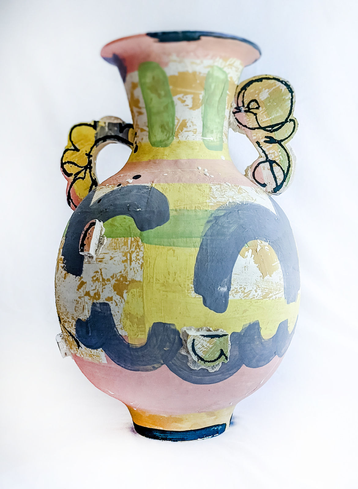 Amy Hughes, Candy Coloured 'After Alhambra' pink striped bottom., 2022