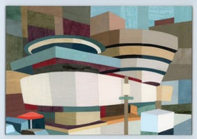 Andy Burgess, Guggenheim with red umbrella, 2023