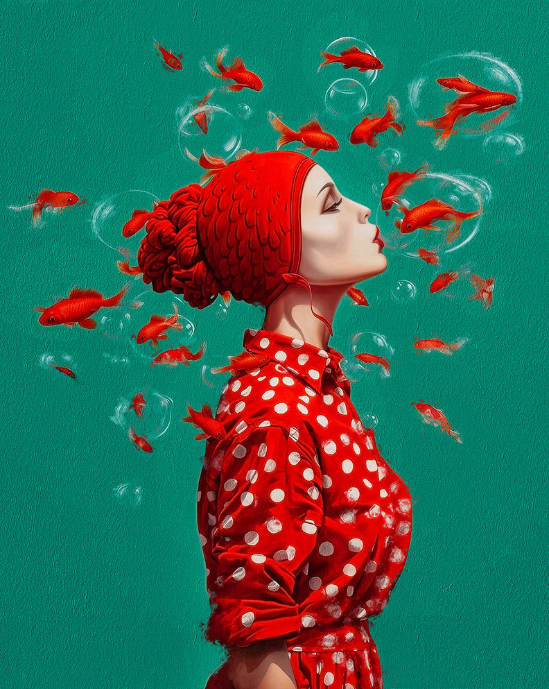Cristina Schek, Bubbles, The Fish (Waterline Dreams Series), 2025