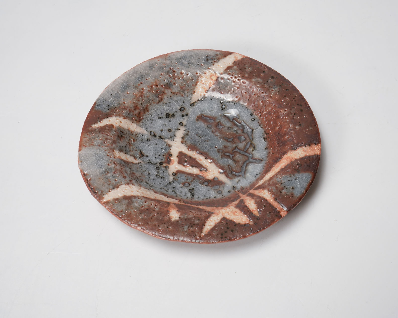 Wakao Toshisada 若尾利貞, Nezumi (Gray) Shino Plates 鼠志野 豆皿, 1980's