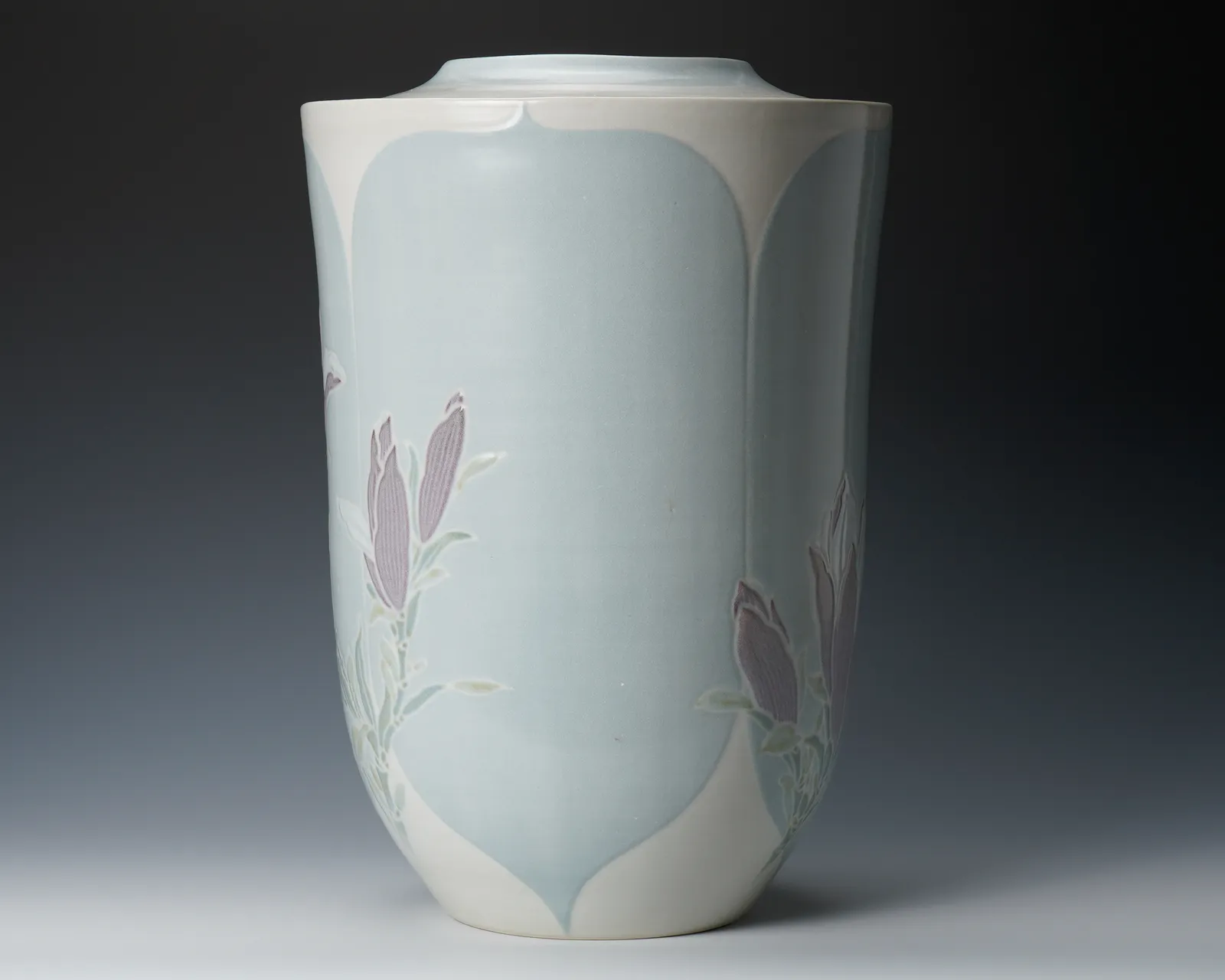 Miyanohara Ken 宮之原 謙, Jar with Polychrome Magnolia Design, 彩磁木蓮文壷, 1970s