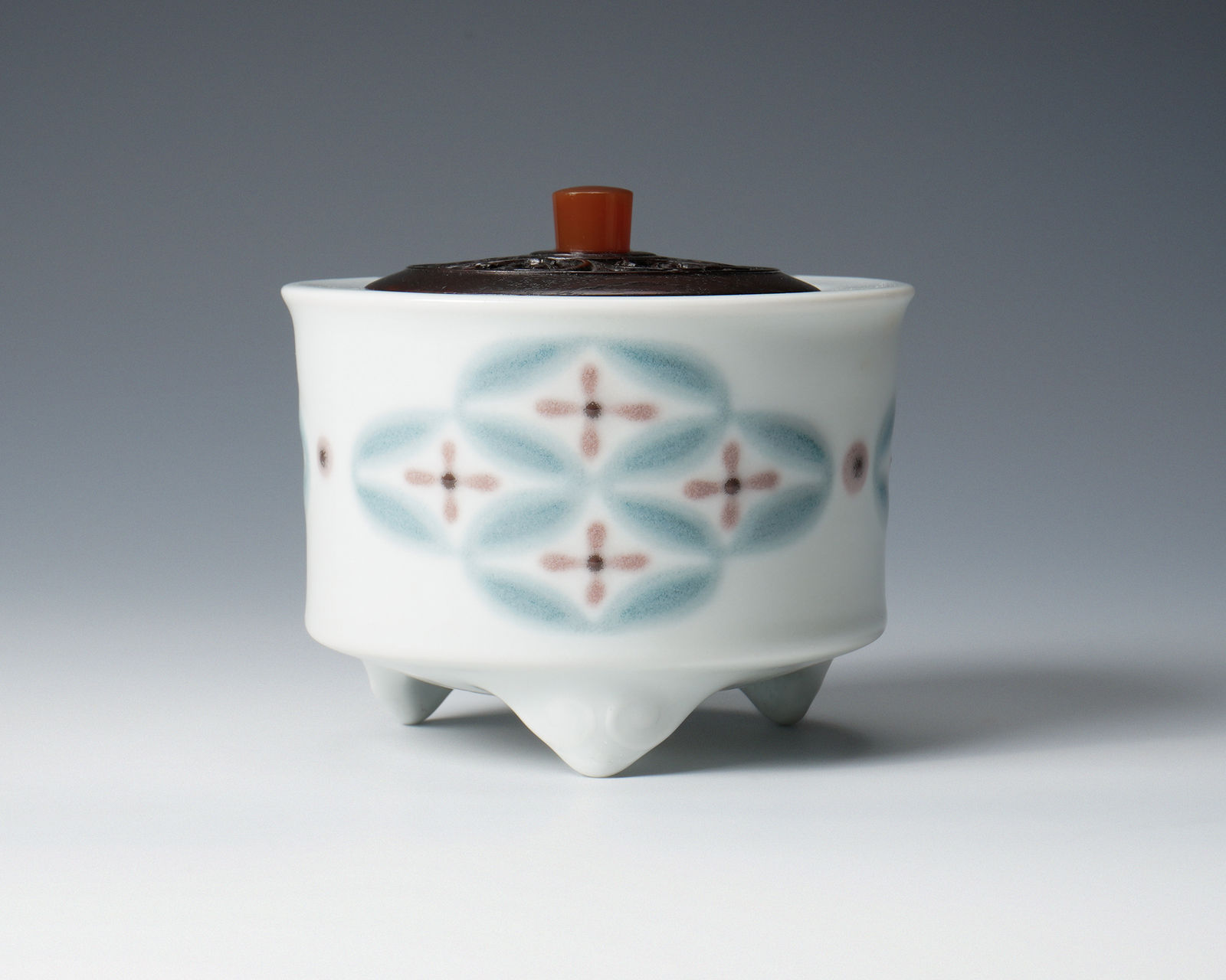 Miyanohara Ken 宮之原 謙, Incense Burner with Polychrome Shippō Pattern, 彩盛七宝香炉, circa 1960s–1970s