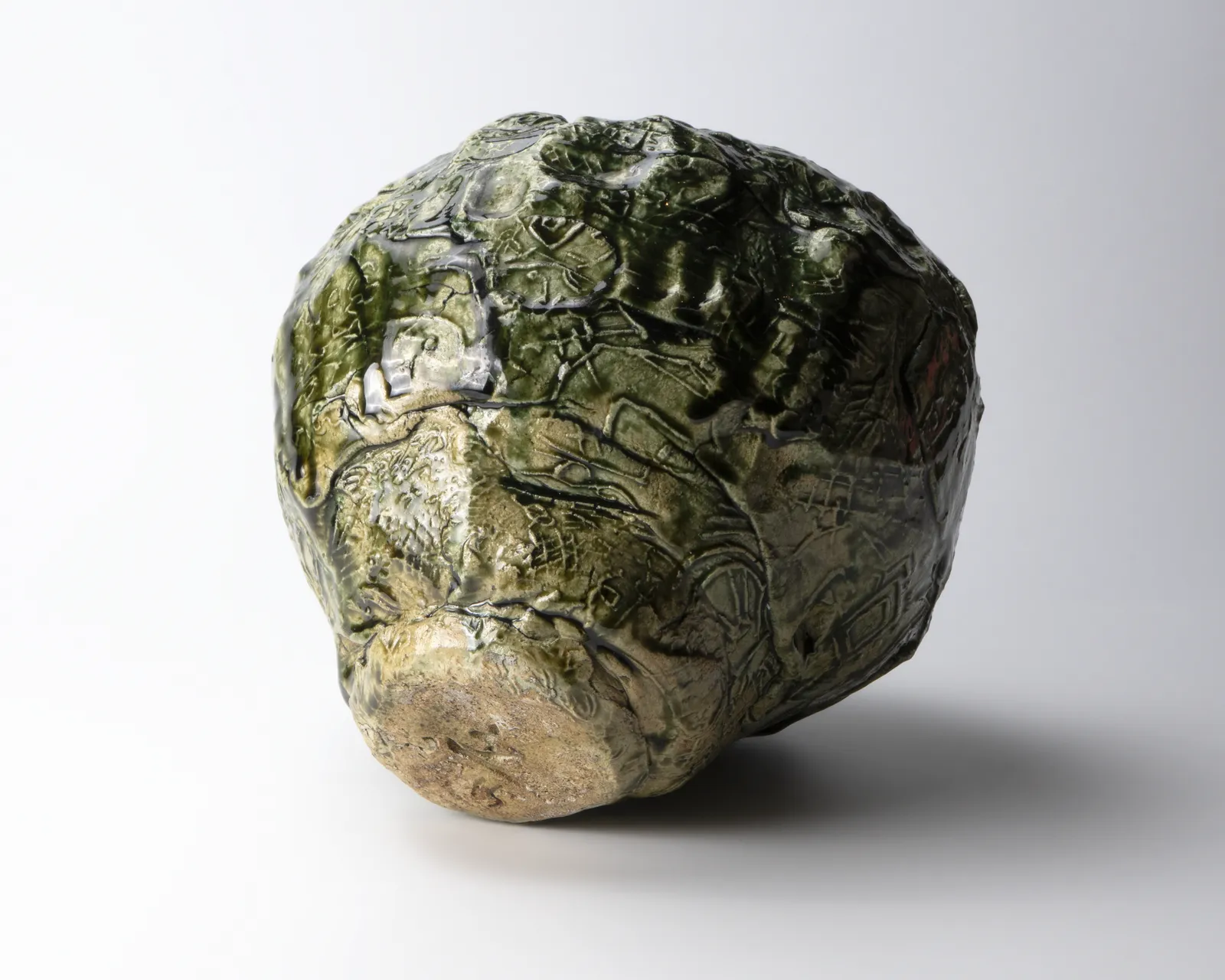 Suzuki Goro 鈴木五郎, Oribe Jar with engraved designs