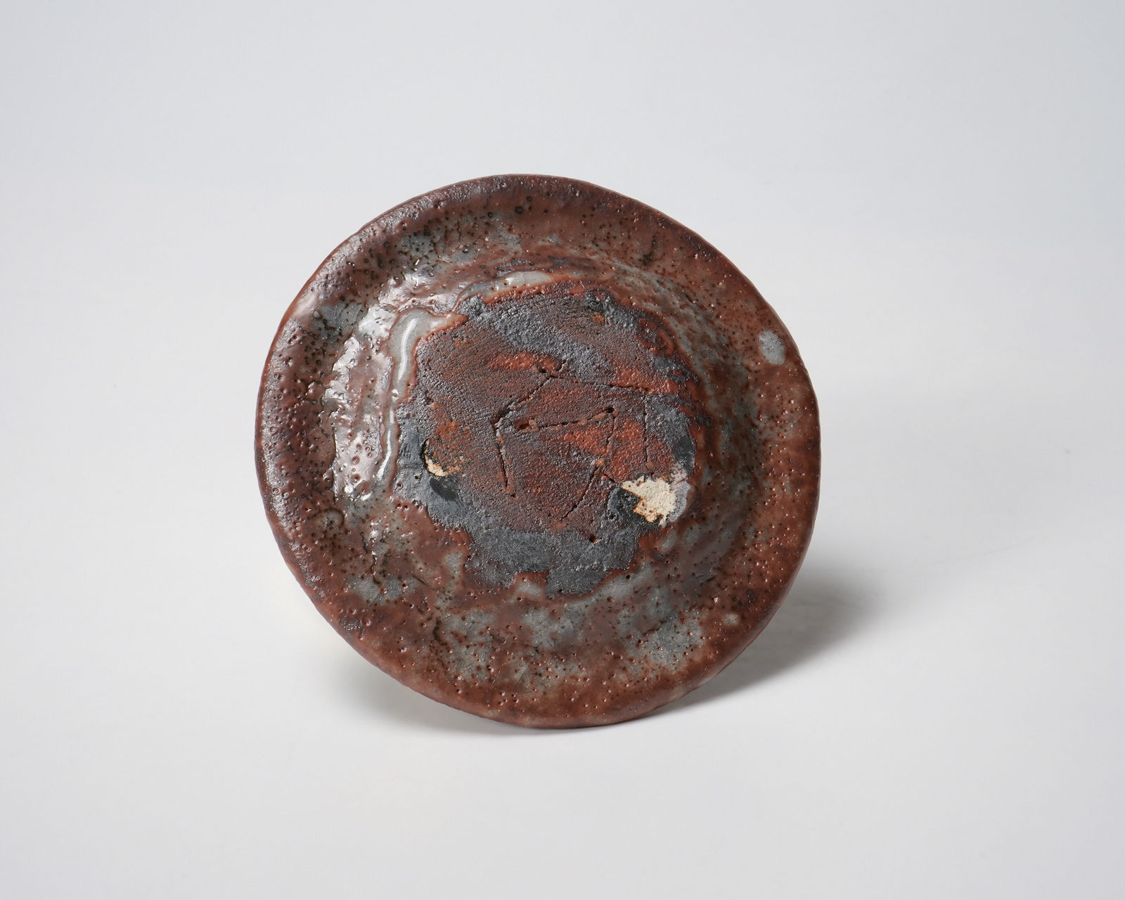 Wakao Toshisada 若尾利貞, Nezumi (Gray) Shino Plates 鼠志野 豆皿, 1980's