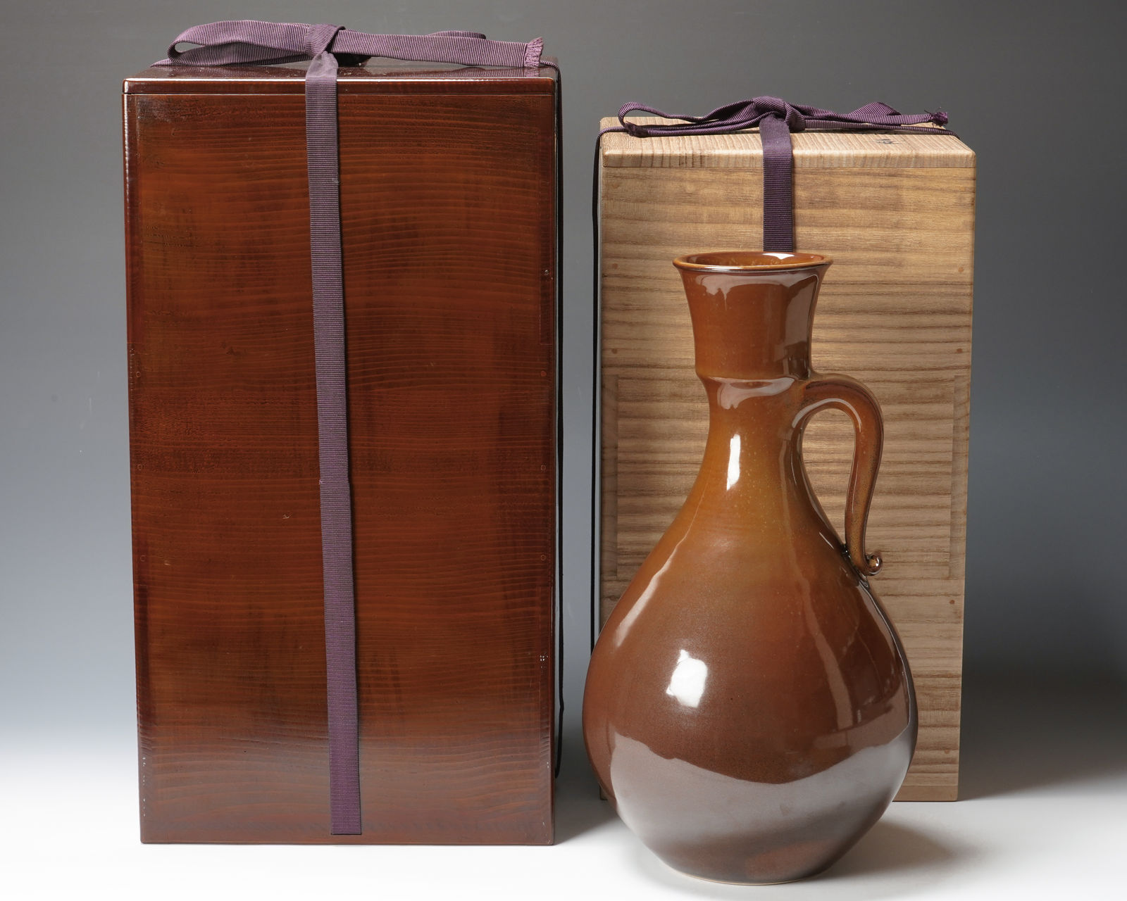 Miyanohara Ken 宮之原 謙, Tall Jar with Red Tenmoku Glaze 天目朱釉 壺, 1968