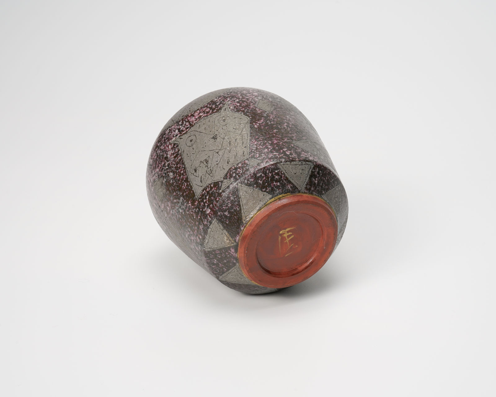 Maeda Masahiro 前田正博, Sake bottle with polychrome enamel (Iro-e) glaze and owl design, Set of 3