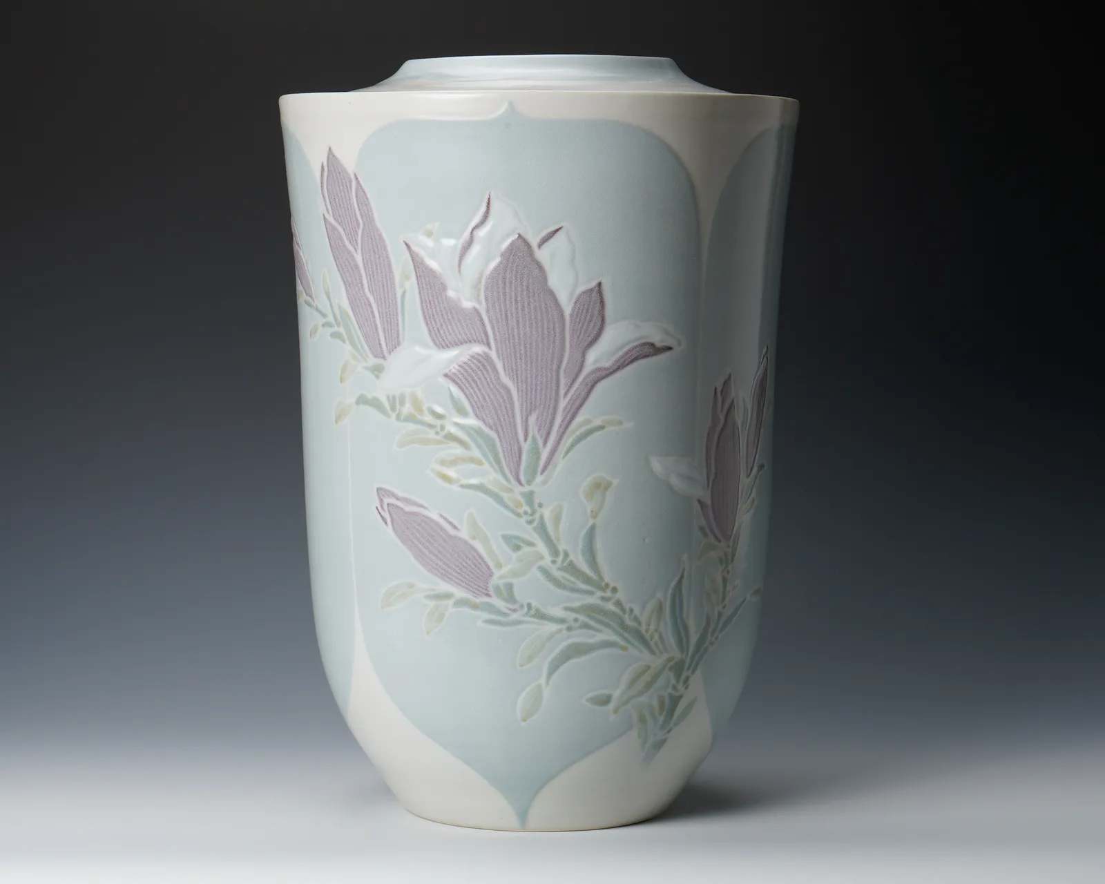 Miyanohara Ken 宮之原 謙, Jar with Polychrome Magnolia Design, 彩磁木蓮文壷, 1970s