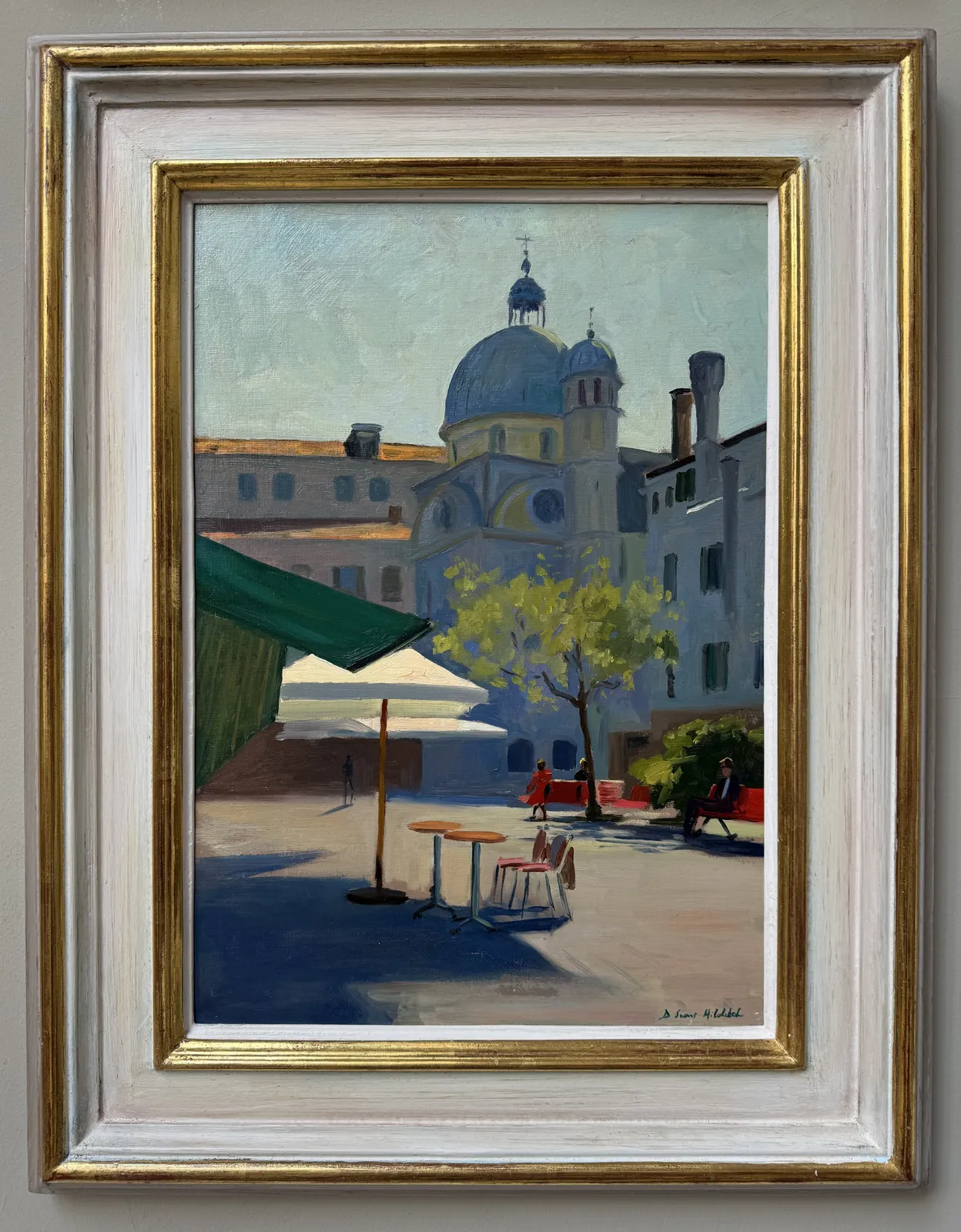 Daisy Sims Hilditch, Morning light in the Piazza, Santa Maria dei Miracoli, 2025