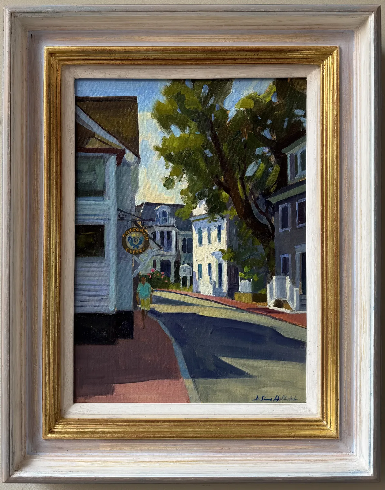 Daisy Sims Hilditch, Toccopuro coffee shop, afternoon light in Edgartown , 2025