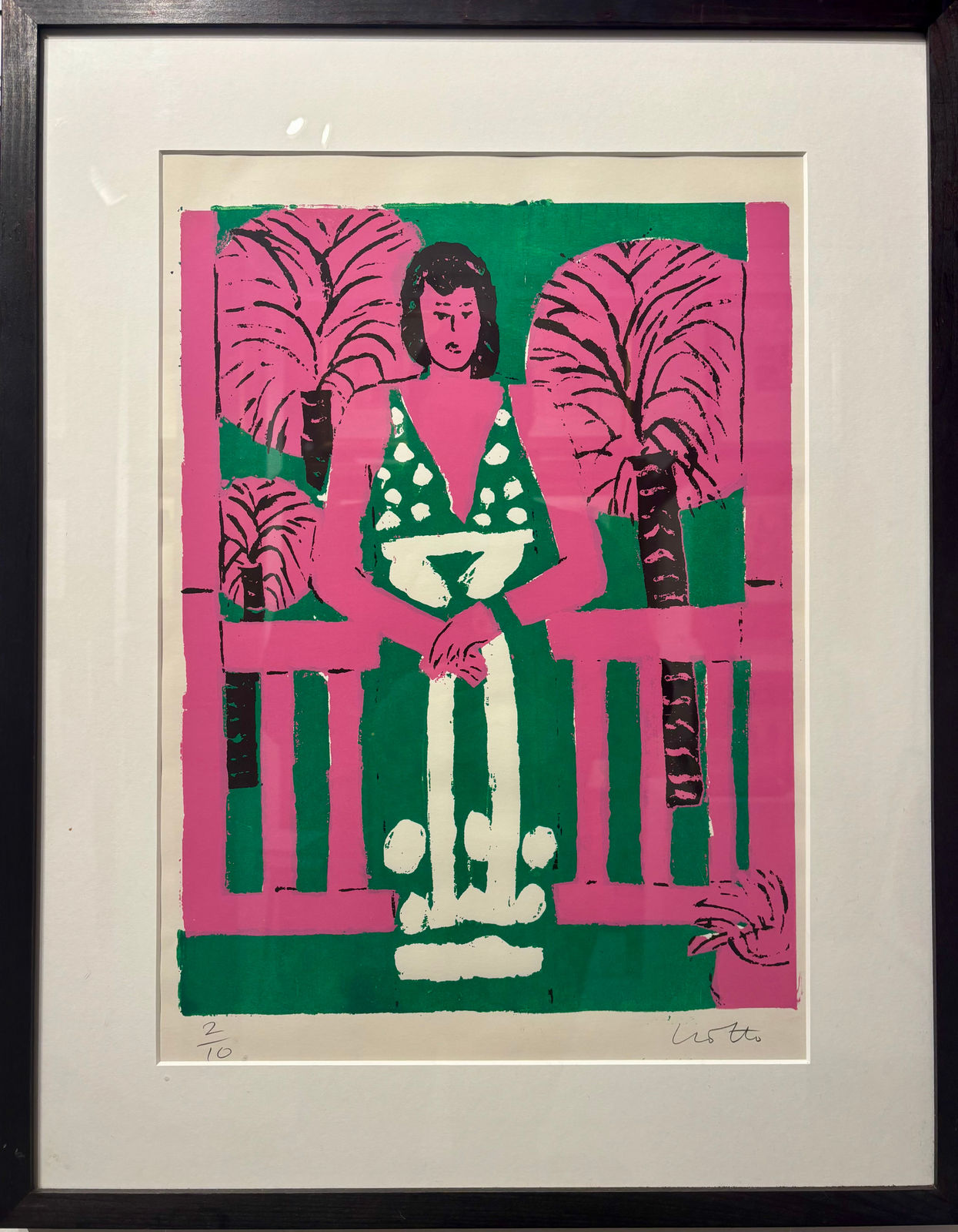 Paul Crotto, Green/White Dress, Pink Fence‬ ‭