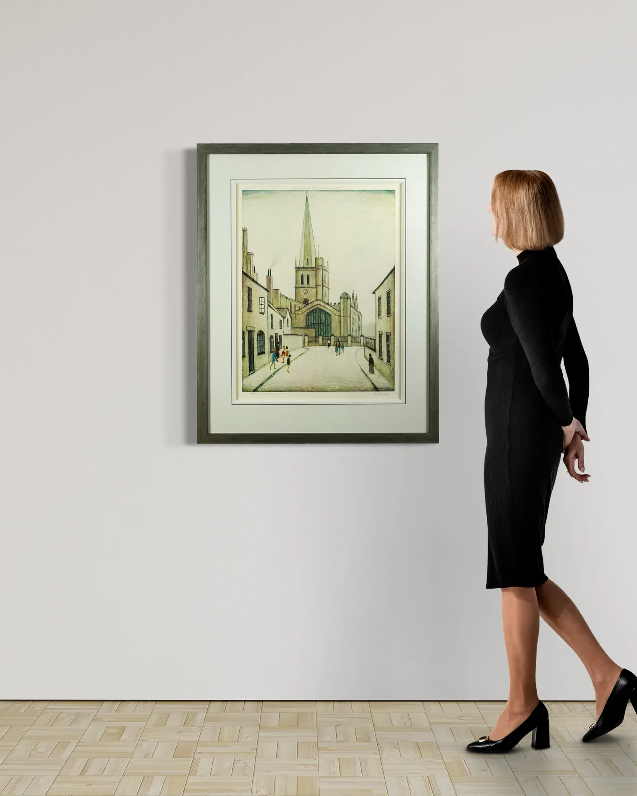 L.S Lowry, Burford Church , 1973