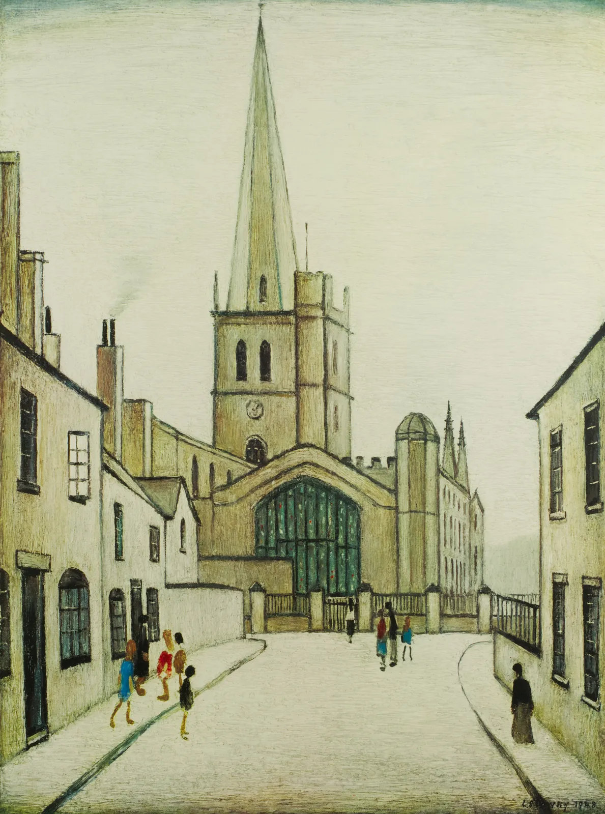 L.S Lowry, Burford Church , 1973