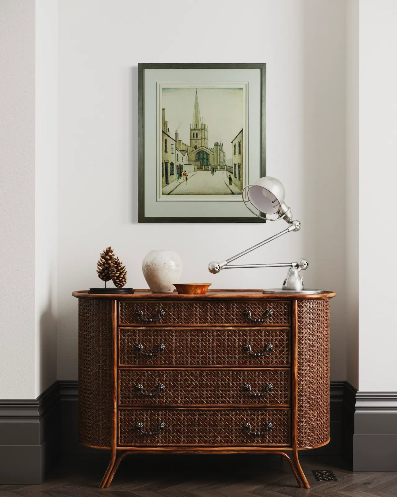 L.S Lowry, Burford Church , 1973