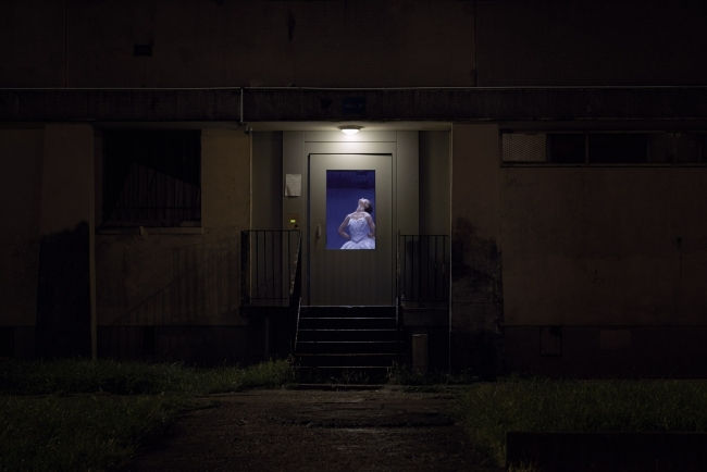 Jr, Les Bosquets, At the door, Montfermeil, France, 2014