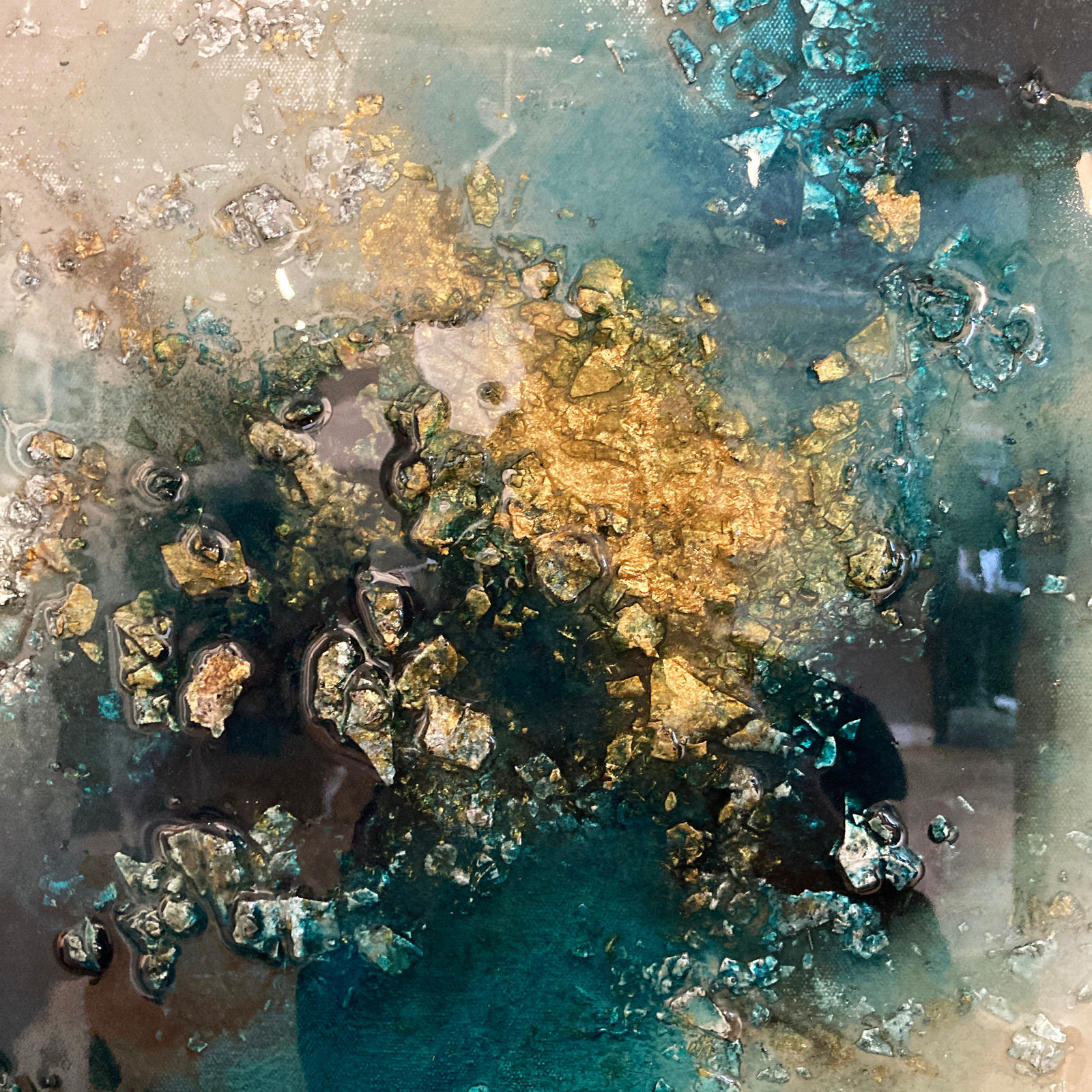 Jennifer Newman, Aqua Gold, 2020