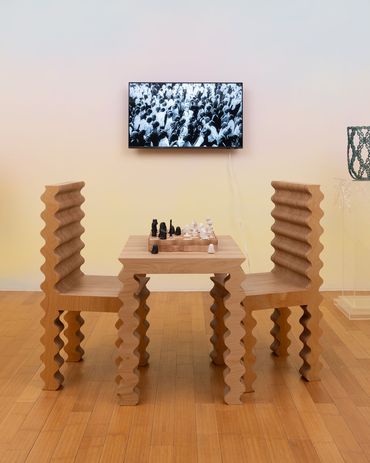 Dmitri Obergfell, Corrugated Cafe table set, 2026