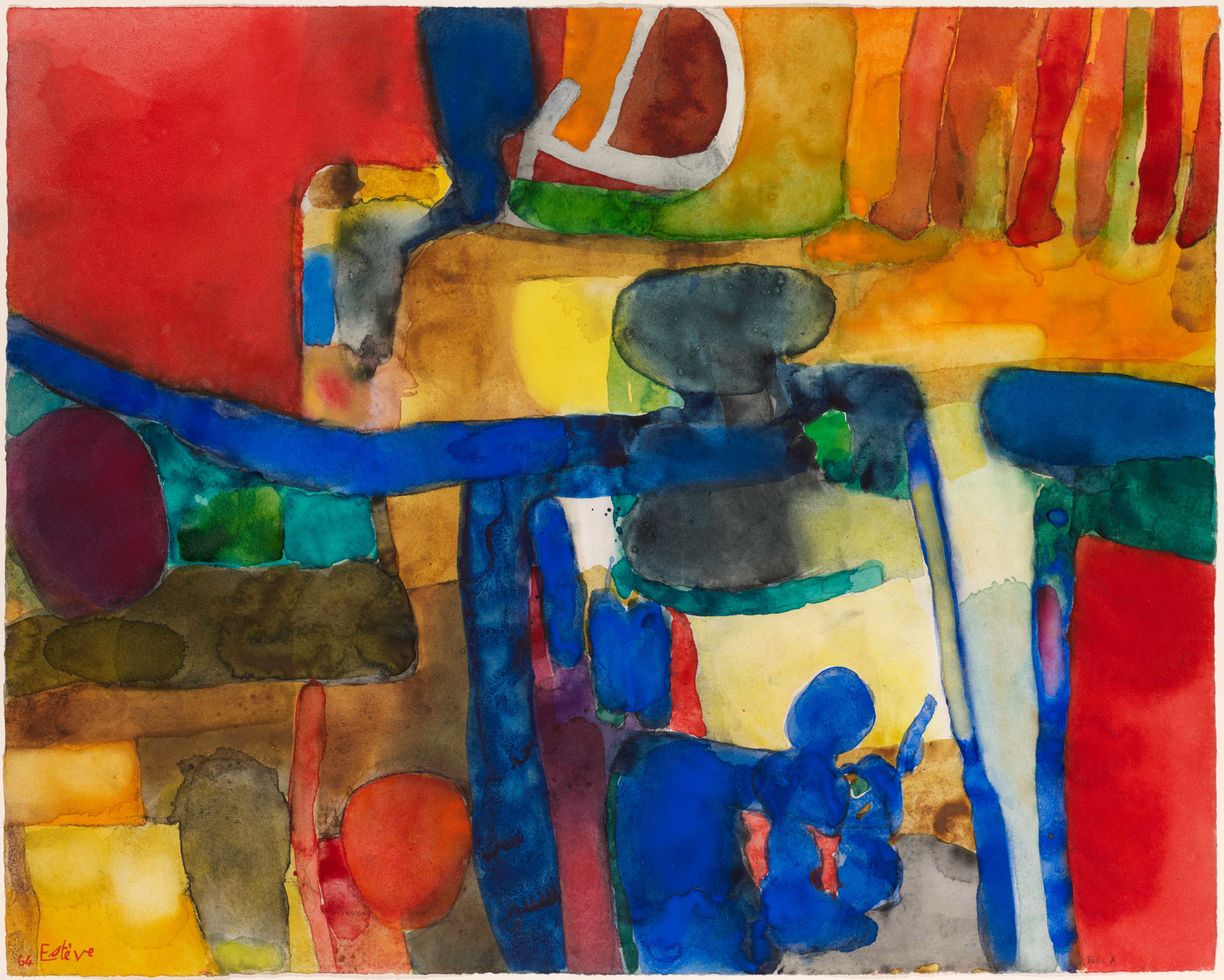 Maurice ESTÈVE, Aquarelle A – 866, 1964