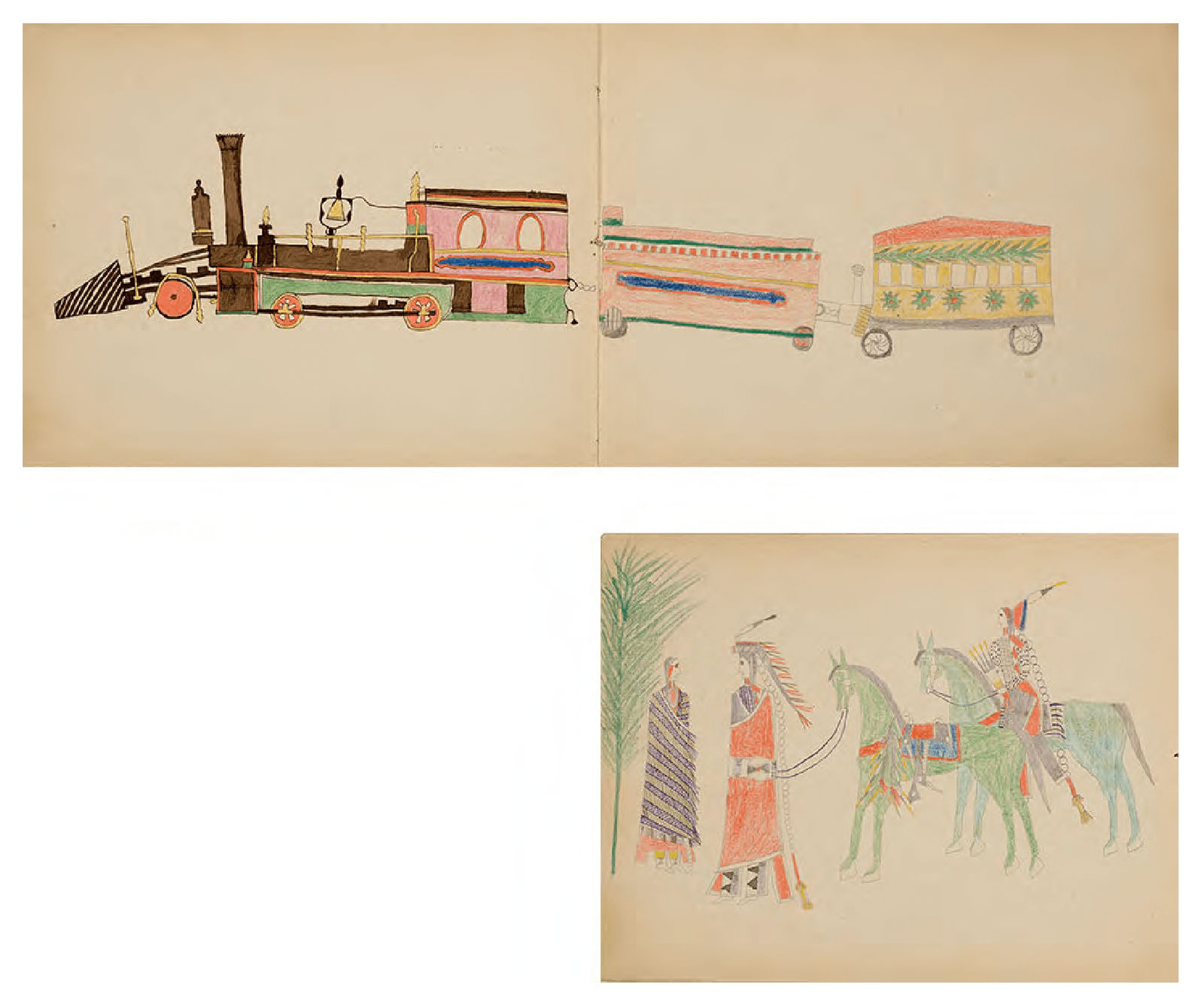 Nokkoist (Bear's Heart), Locomotive (recto/verso), ca. 1876