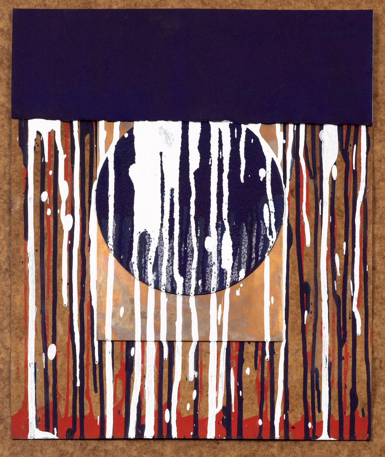 Dorothea Rockburne, Blue Collage, Spillover, 2018-19