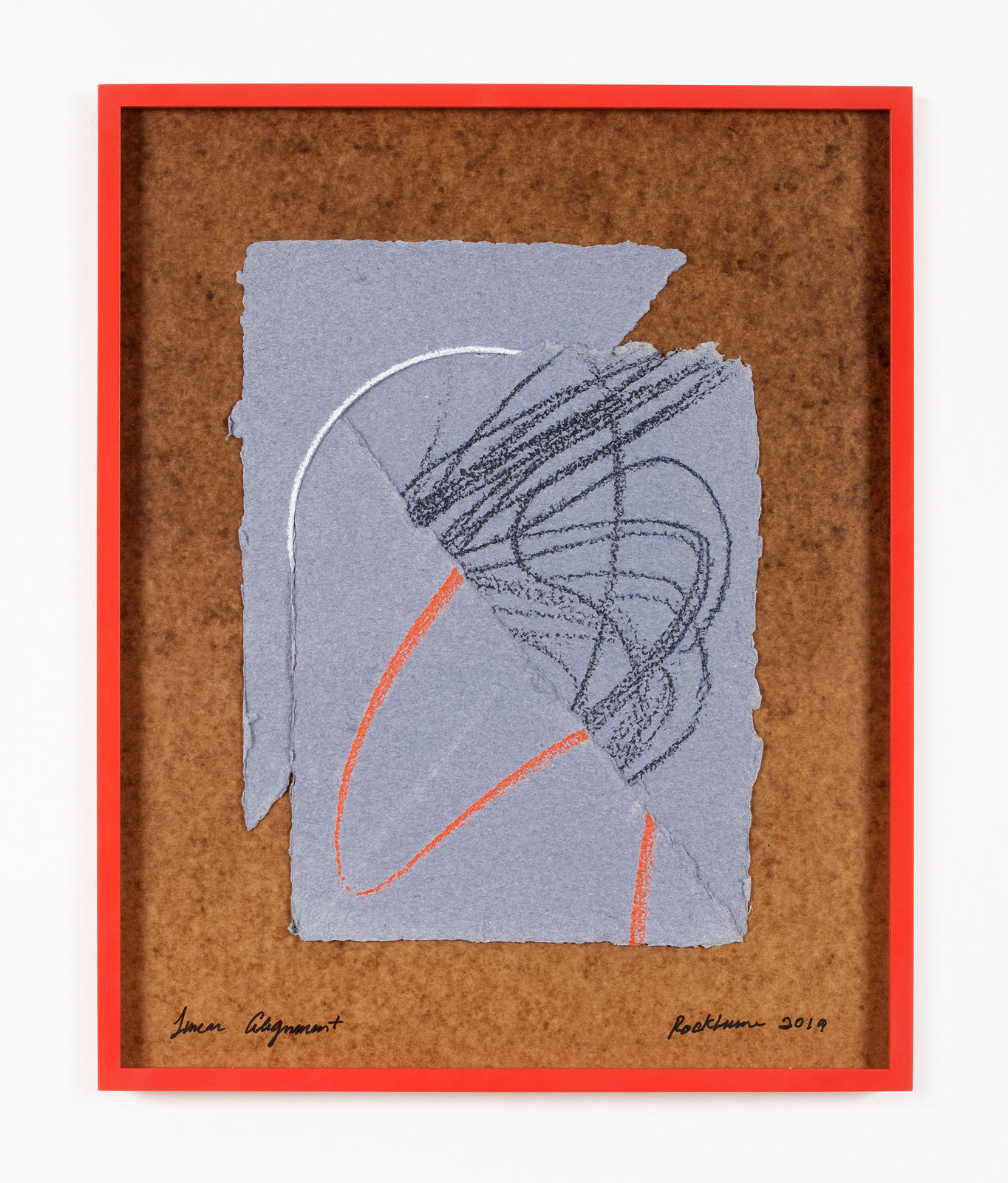 Dorothea Rockburne, Blue Collage, Linear Alignment, 2019