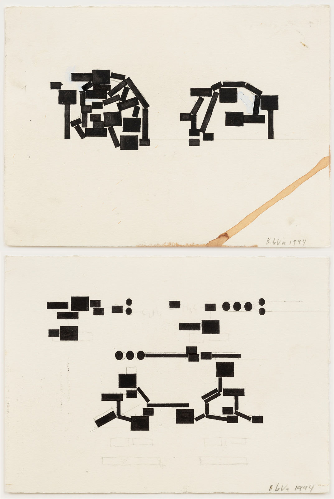 Barry Le Va, Studies For Unexecuted Sculpture, For Sculpture of Combined Thoughts, 1994