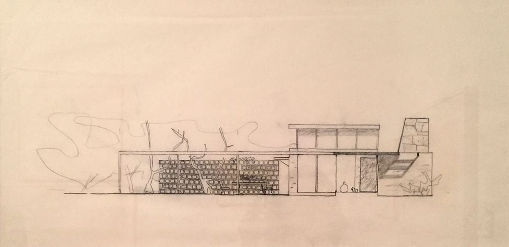 Louis I. Kahn, Harry A. and Emily Ehle House, Haverford, PA, 1947-48, unbuilt, East section, 1947