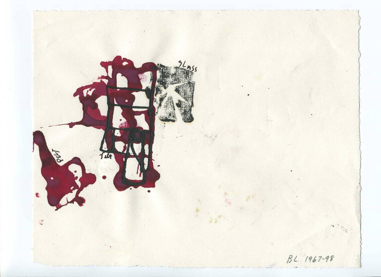 Barry Le Va, Black & Maroon Felt, Glass, 1967/1998