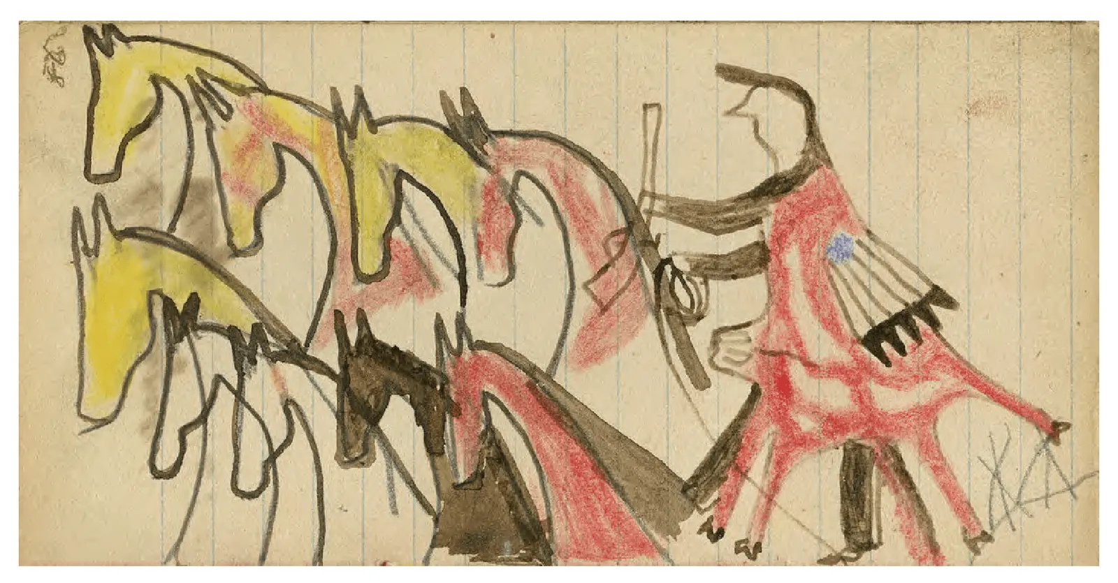 anonymous artist, Ledger Drawing, ca. 1880