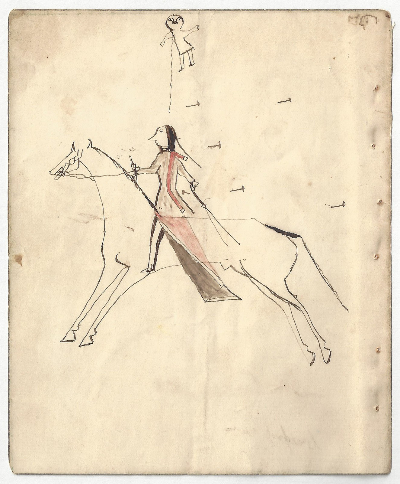 anonymous artist, Ledger Drawing, ca. 1870