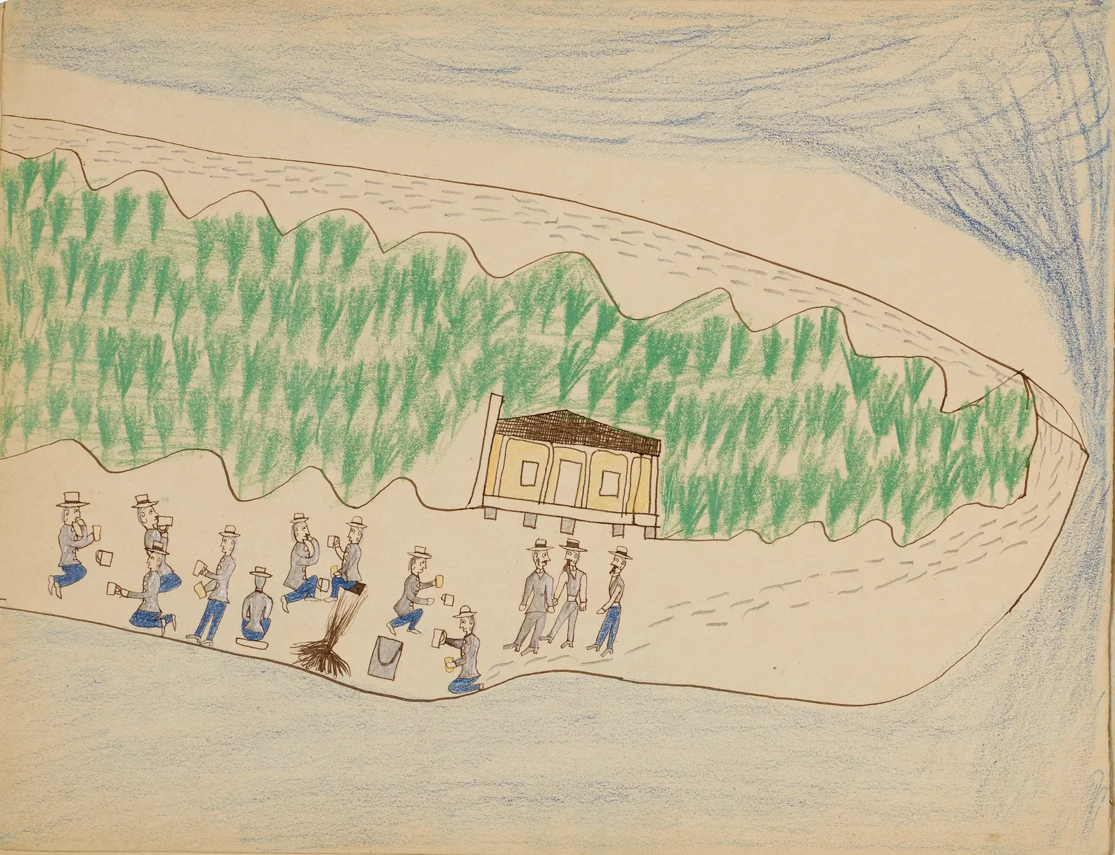 Nokkoist (Bear's Heart), Observing the Guards from the Fort, ca. 1876