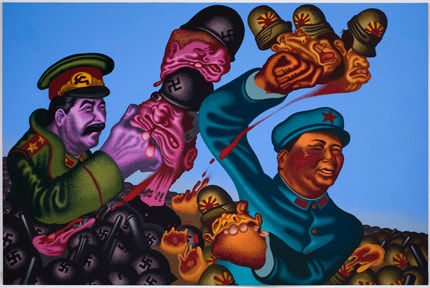 Peter Saul, Stalin + Mao, 2009