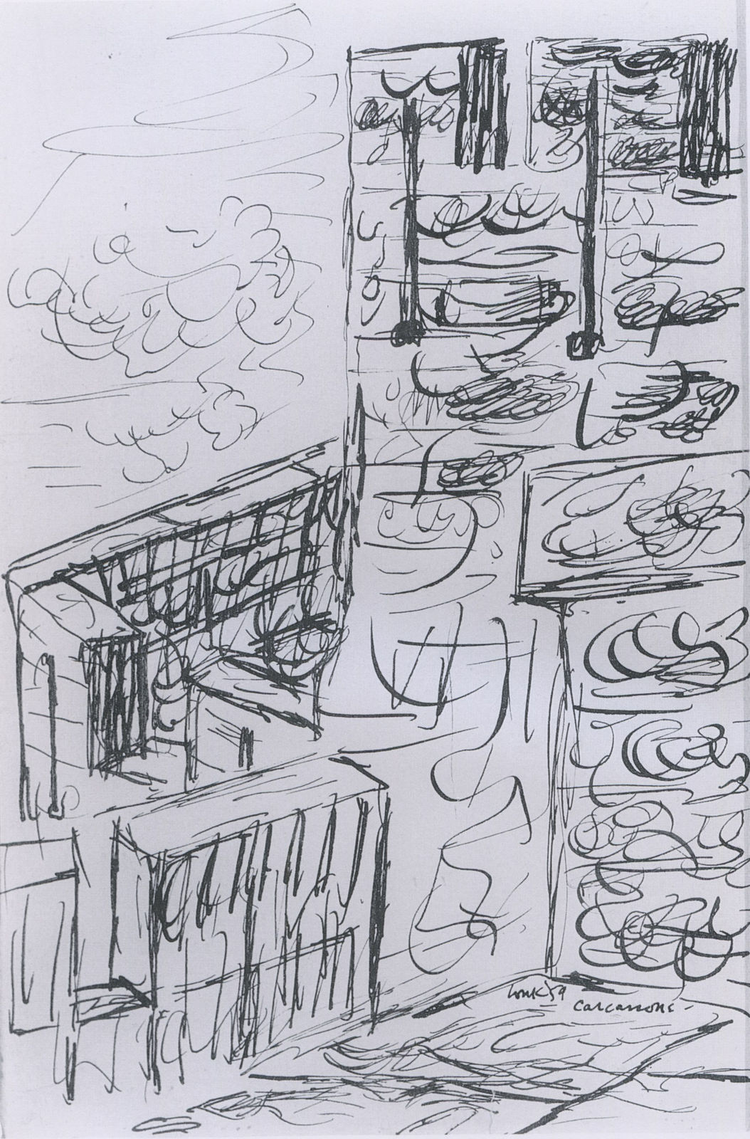 Louis I. Kahn, Battlement, Carcassonne, France, 1959