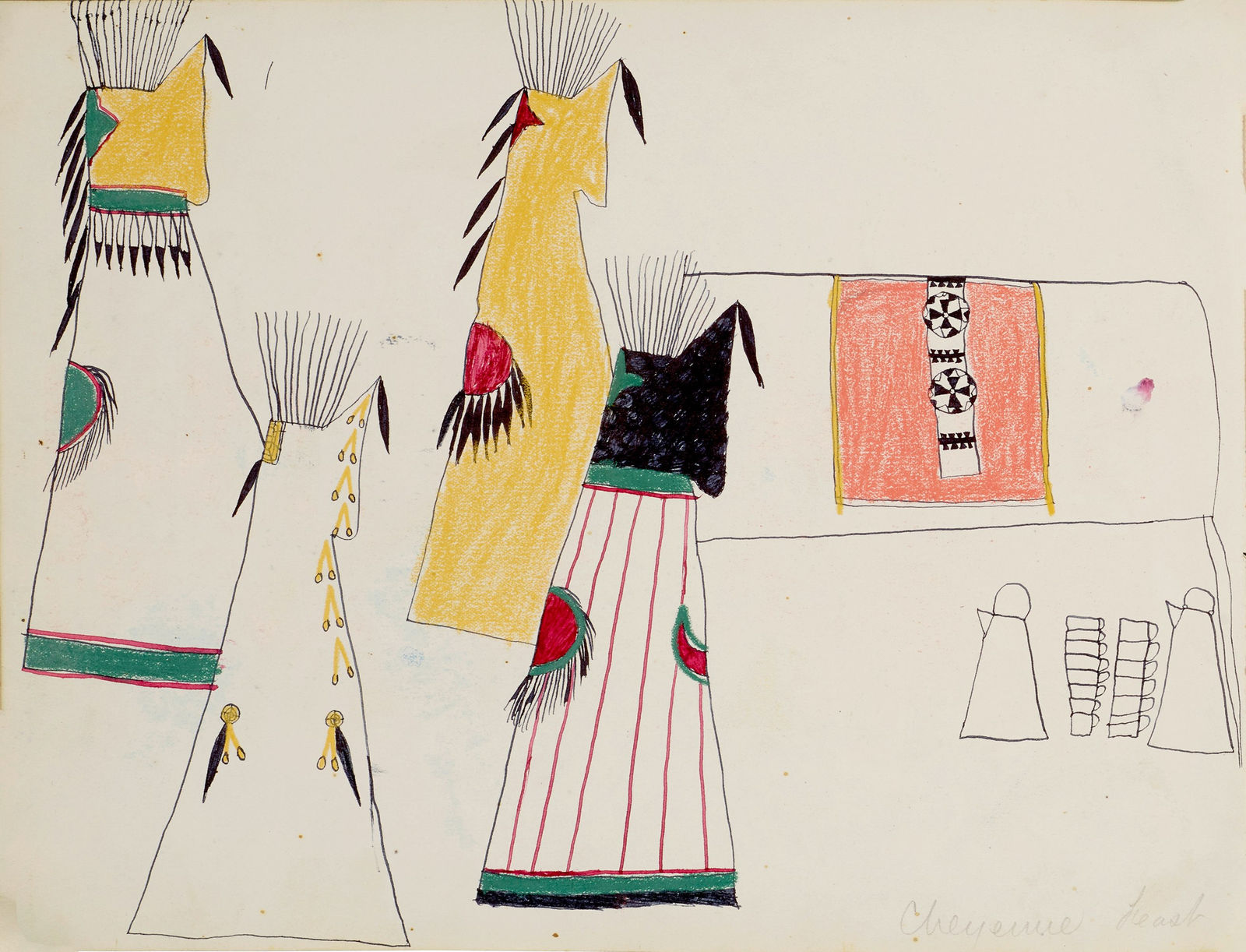 Nokkoist (Bear's Heart), Cheyenne Feast, ca. 1876
