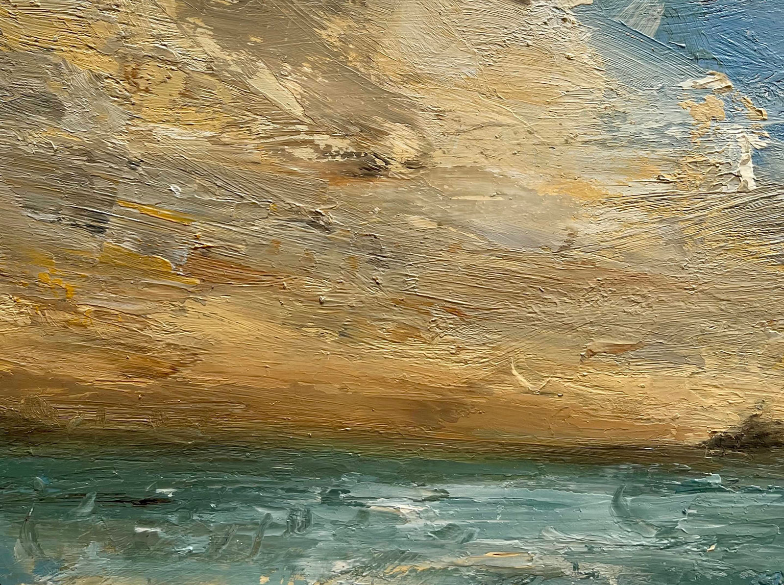 Louise Balaam NEAC, RWA, Turquoise water, golden sky (Venice)