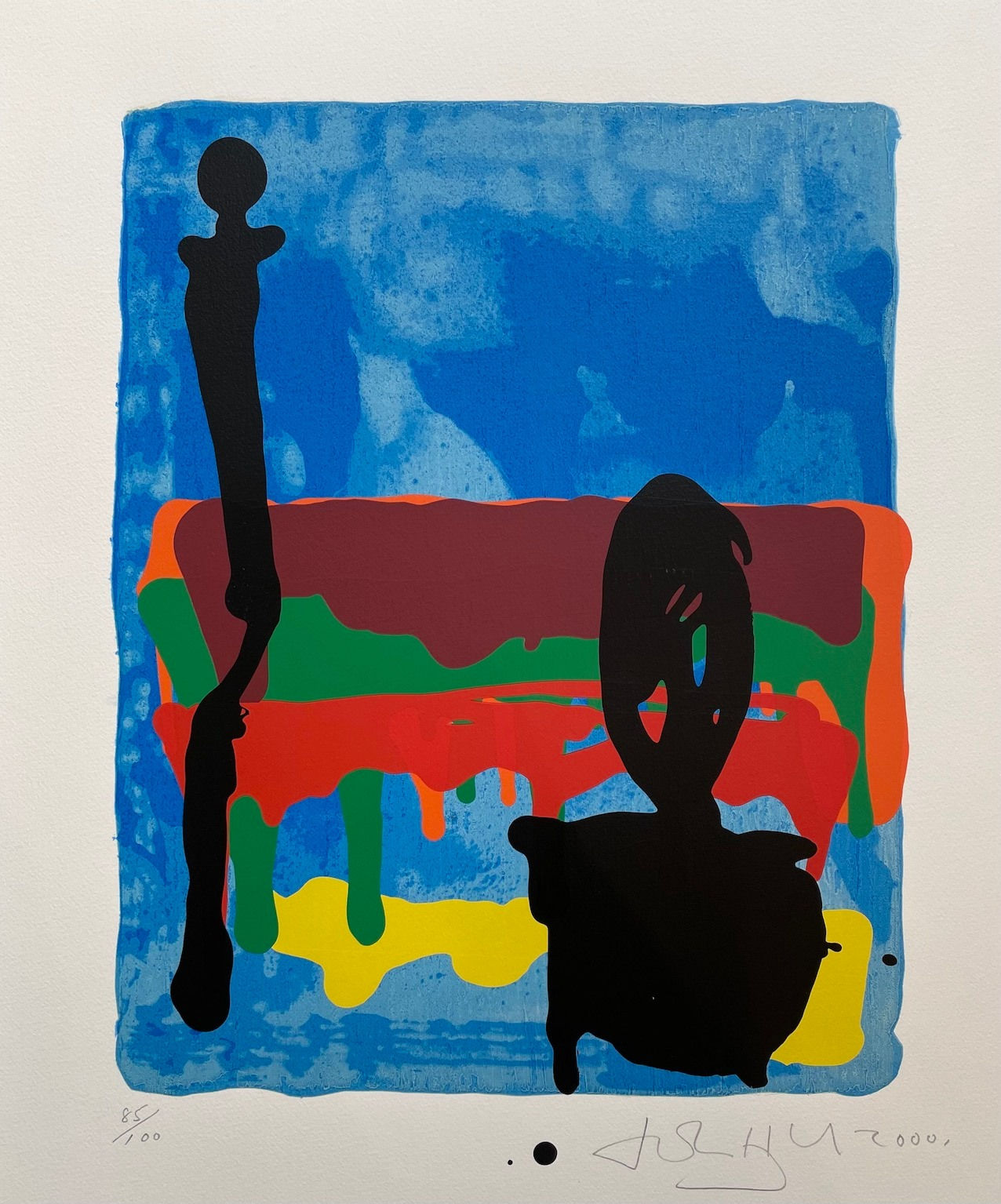 John Hoyland RA, Over Blue, 2000