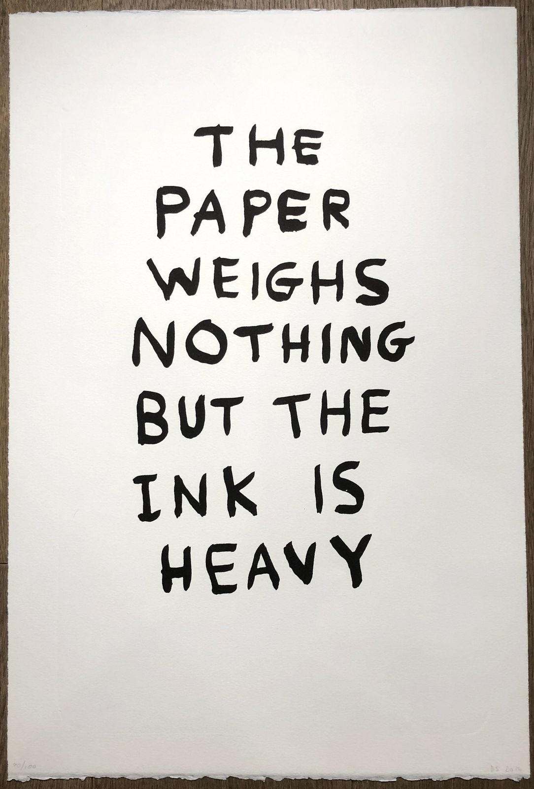David Shrigley, The Paper Weighs Nothing, 2014