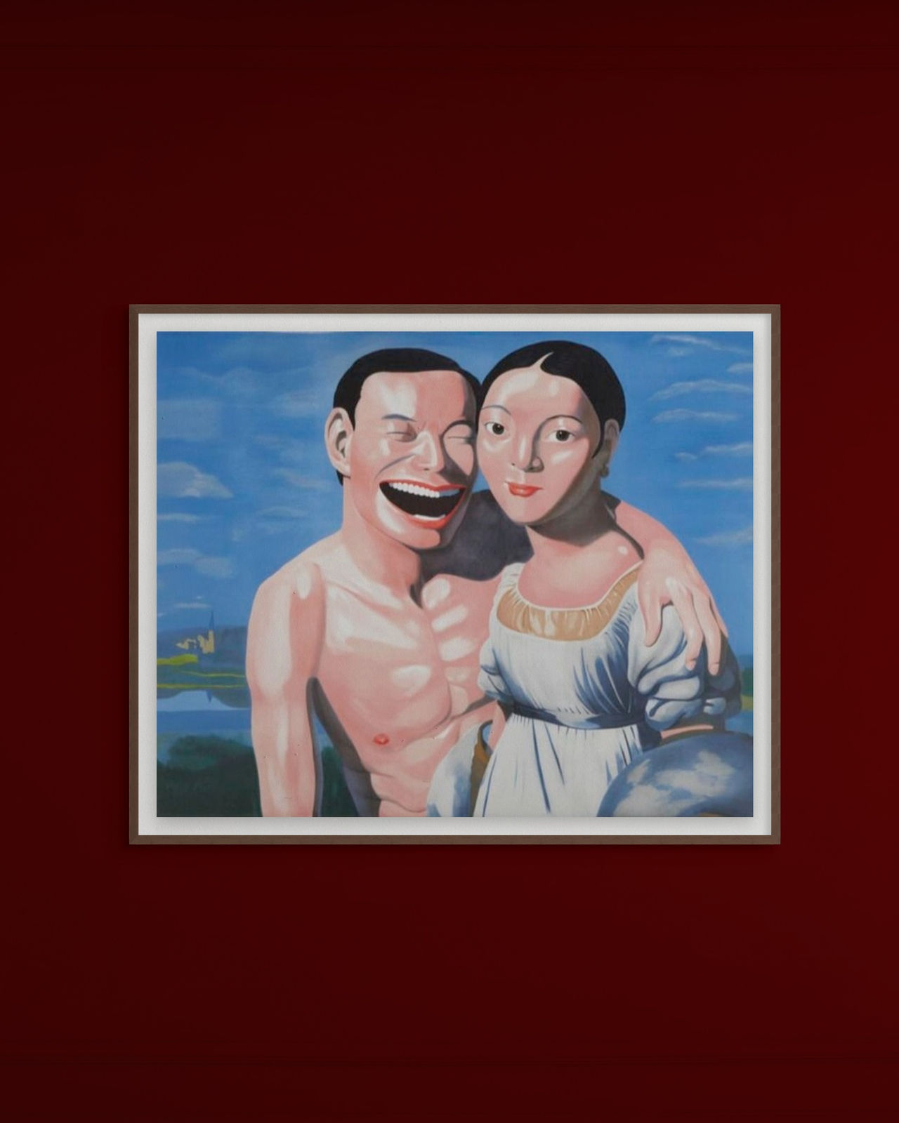 Yue Minjun, Ingres and I, 2009