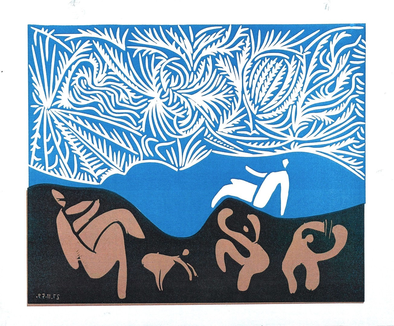 Pablo Picasso, Bacchanale avec chevreau et spectateur, 1959