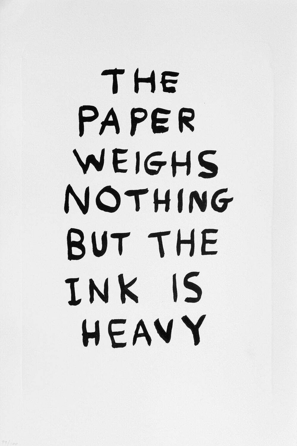 David Shrigley, The Paper Weighs Nothing, 2014