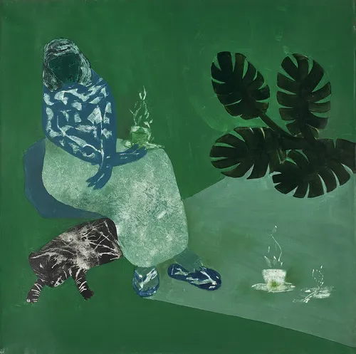 Subodh Gupta, Lady With Cat, 1990