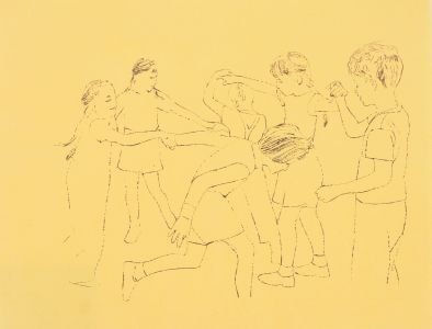 Andy Warhol, Happy December (Children Playing Ring Around The Rosie), 1957