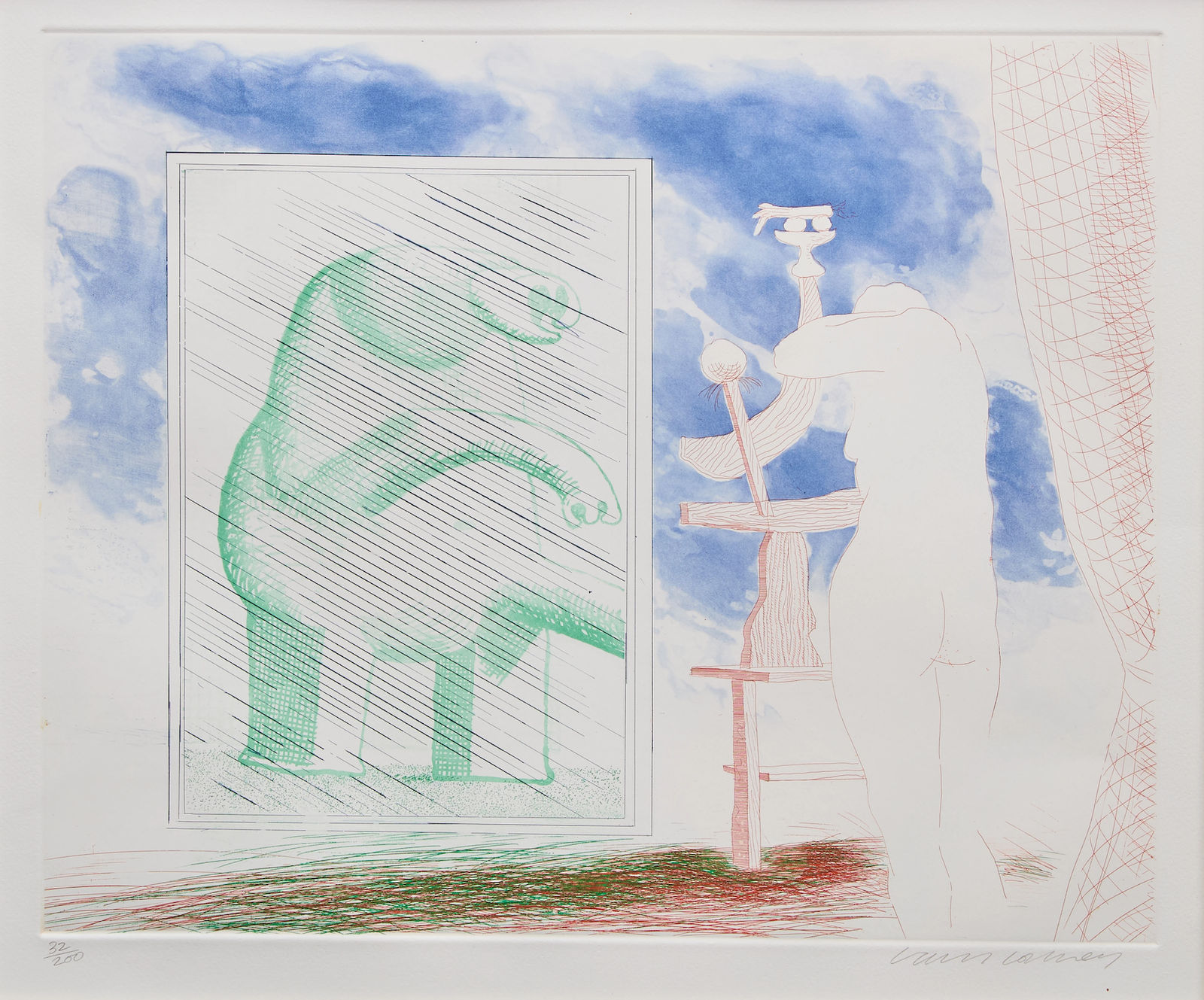 David Hockney, A Picture of Ourselves from 'The Blue Guitar' portfolio, 1967-77