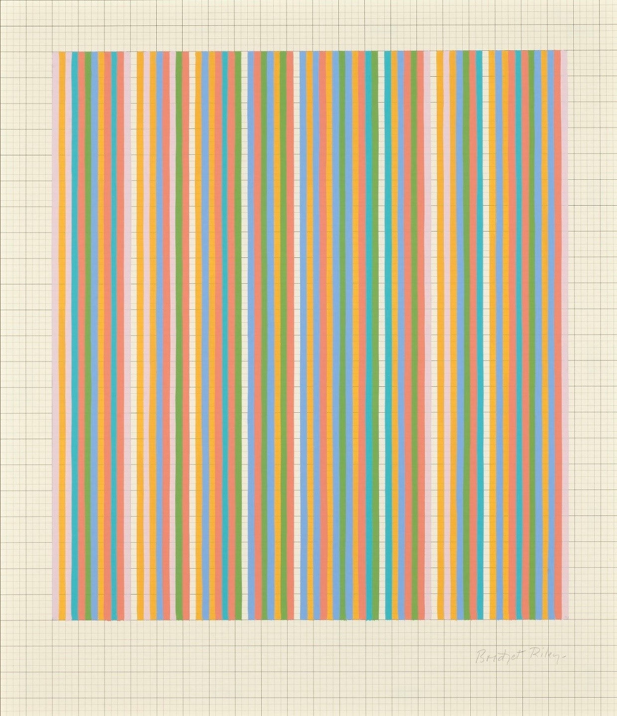 Bridget Riley, Egyptian Stripes [Revision of April 7th], 1984