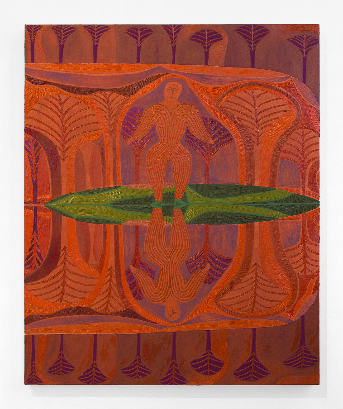 Annie Hémond Hotte, Labyrinth Woman Looking at a Lake, 2023