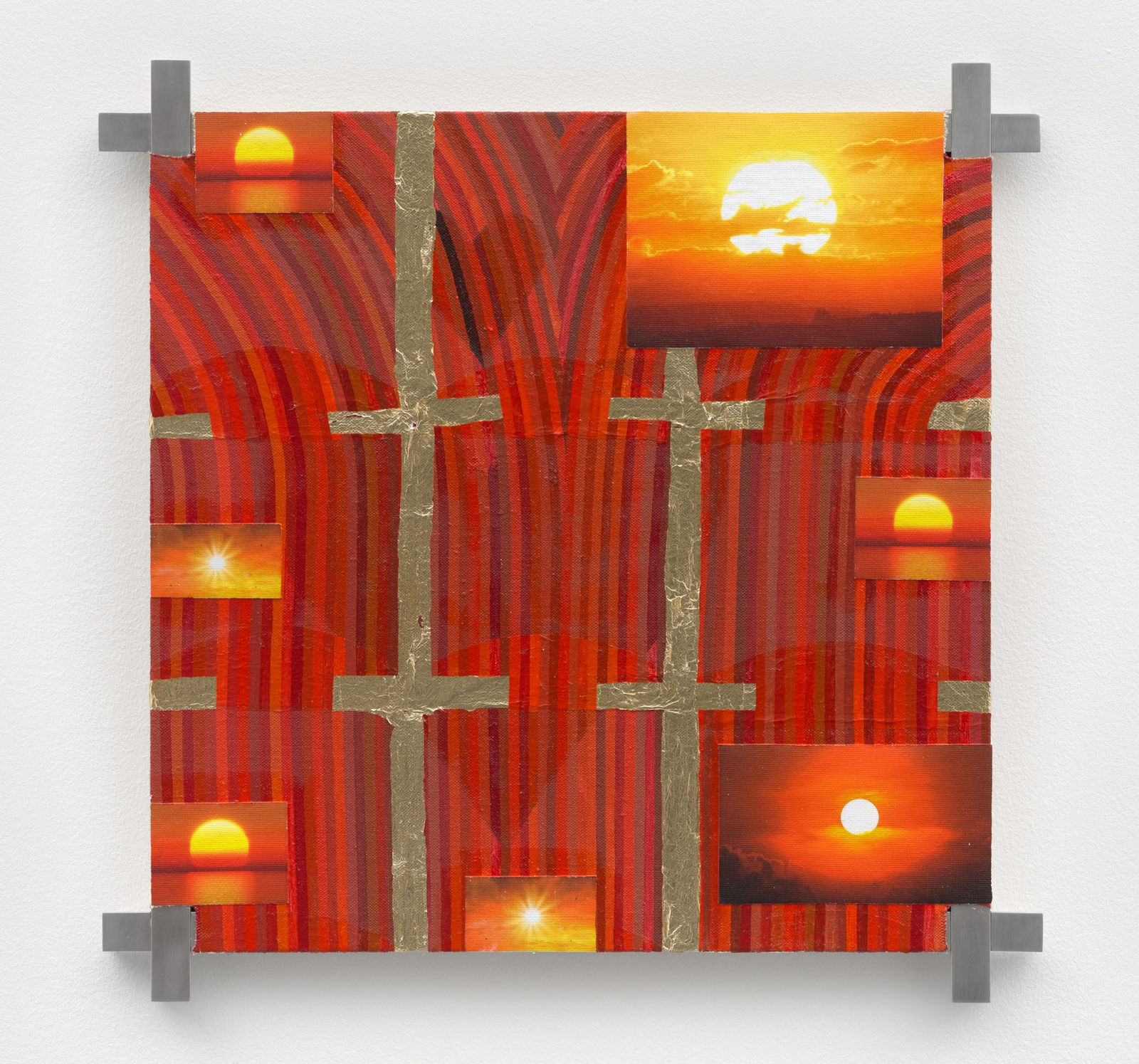 Alex Stern, New Water (Red Sun) (Metal Bars), 2023