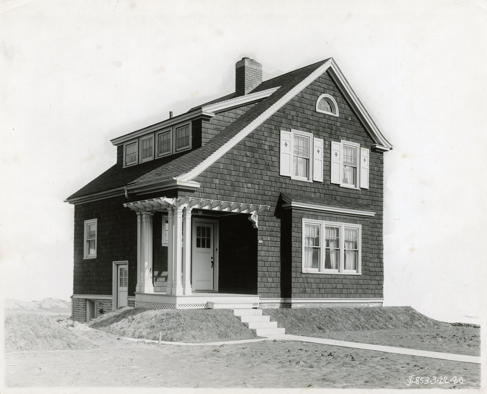[Ford Homes], Group of Photos Showing Construction Dearborn-Area Planned Neighborhood, 1919-20